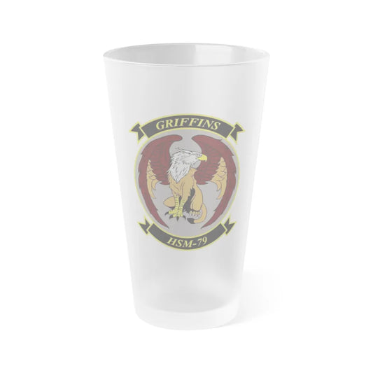 HSM 79 Helicopter Maritime Strike Squadron 79 (U.S. Navy) Frosted Pint Glass 16oz-Go Mug Yourself