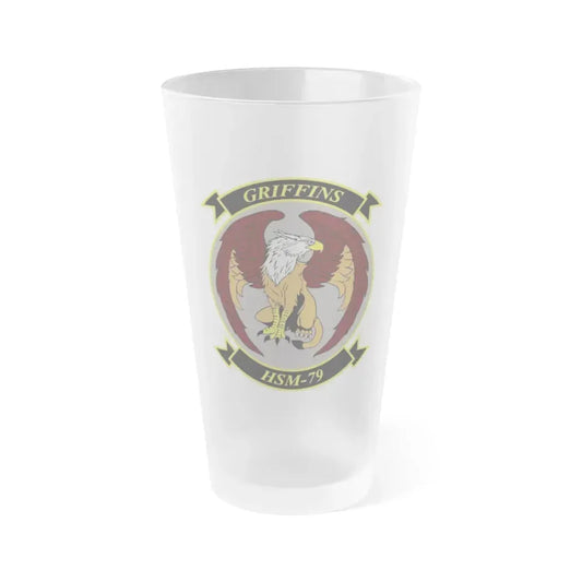HSM 79 Helicopter Maritime Strike Squadron 79 (U.S. Navy) Frosted Pint Glass 16oz Default Title - Go Mug Yourself