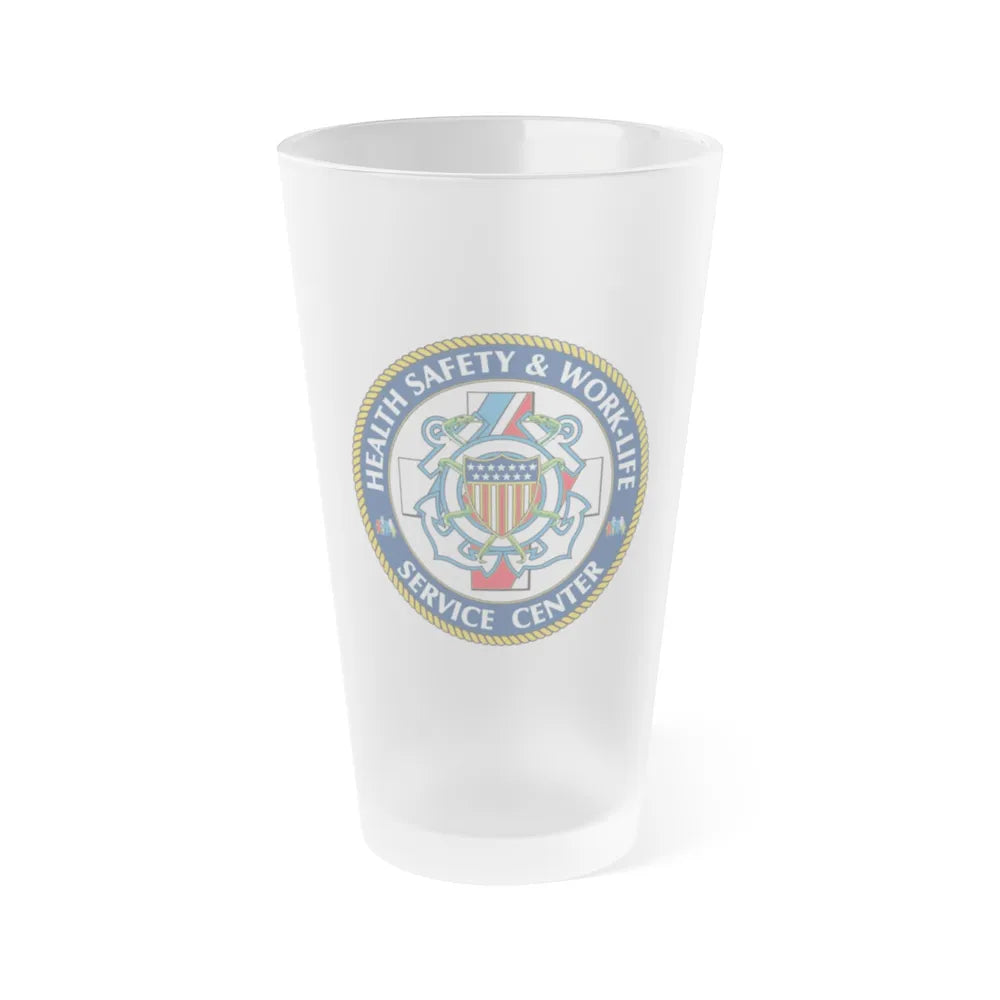 HSWL Service Center (U.S. Coast Guard) Frosted Pint Glass 16oz-Go Mug Yourself