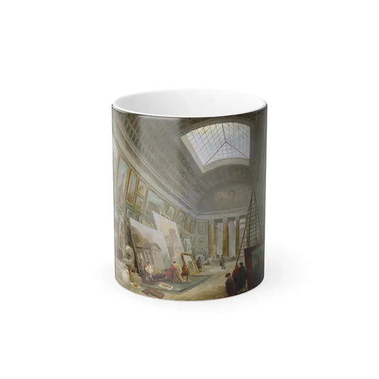 Hubert Robert (1733-1808) A Museum Gallery with Ancient Roman Art - Oil on Canvas - Color Changing Mug 11oz 11oz - Go Mug Yourself