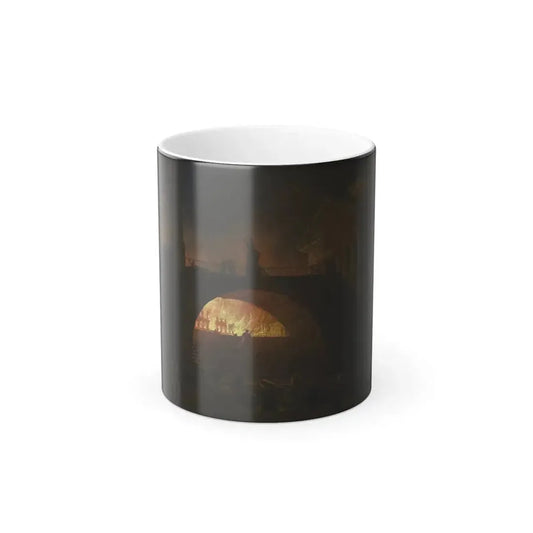Hubert Robert (1733-1808) The Fire of Rome - Oil on Canvas 1785 - Color Changing Mug 11oz 11oz - Go Mug Yourself
