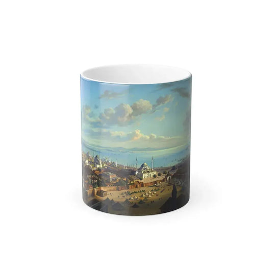 Hubert Sattler (1817-1904) Constantinople from the Fire Tower of Beyazit - Oil on Canvas - Color Changing Mug 11oz 11oz - Go Mug Yourself