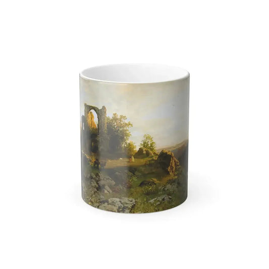 Hugo Darnaut (1850-1937) Open Landscape with Ruins - Oil on Canvas 1876 - Color Changing Mug 11oz 11oz - Go Mug Yourself