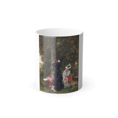 Hugo Salmson (1843-1894) Something in the Air - Oil on canvas - Color Changing Mug 11oz-11oz-Go Mug Yourself