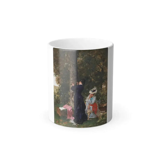 Hugo Salmson (1843-1894) Something in the Air - Oil on canvas - Color Changing Mug 11oz 11oz - Go Mug Yourself