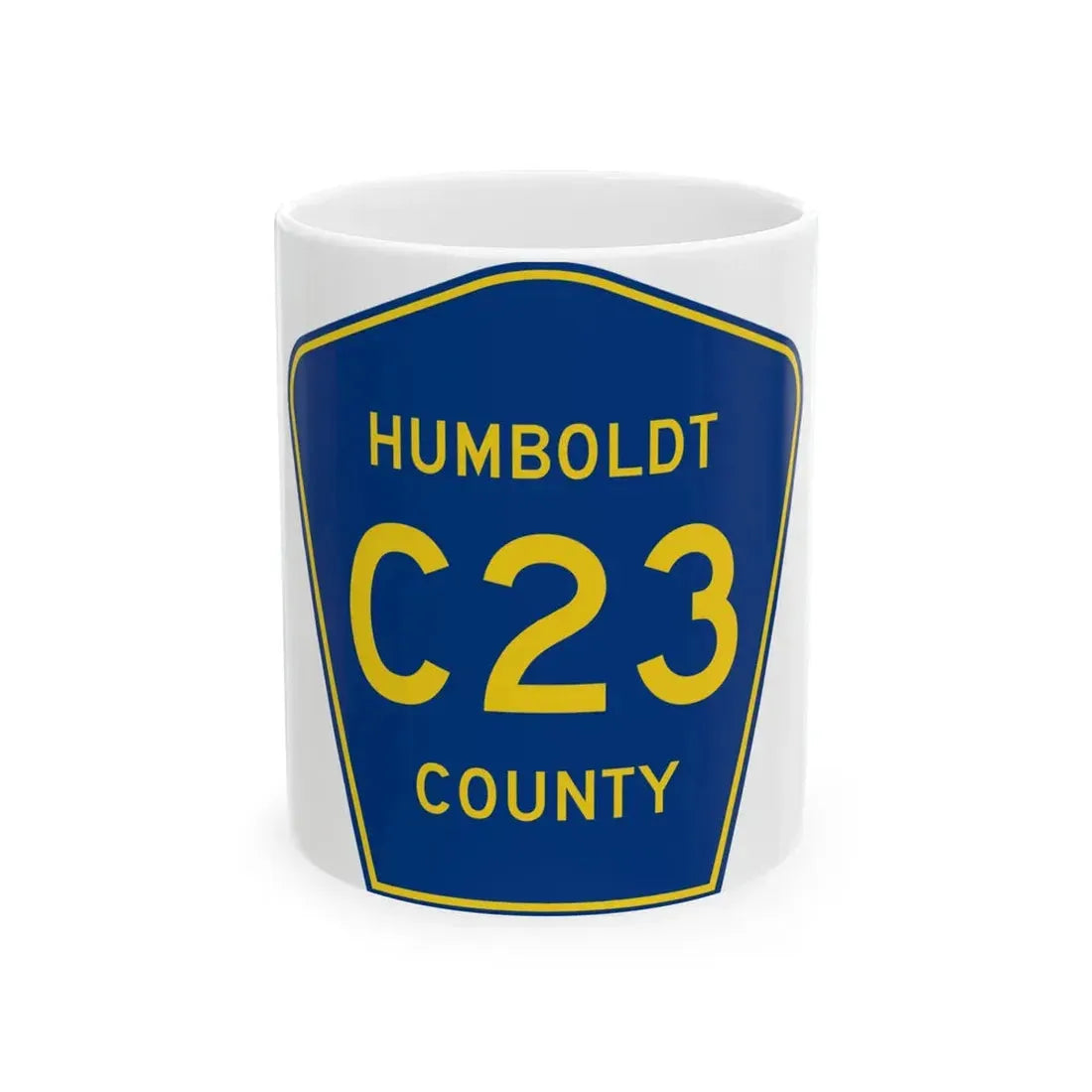 Humboldt County Route C23 IA (Iowa) (Road Sign) White Coffee Mug 11oz - Go Mug Yourself