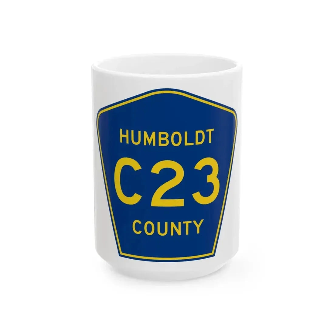 Humboldt County Route C23 IA (Iowa) (Road Sign) White Coffee Mug 15oz - Go Mug Yourself