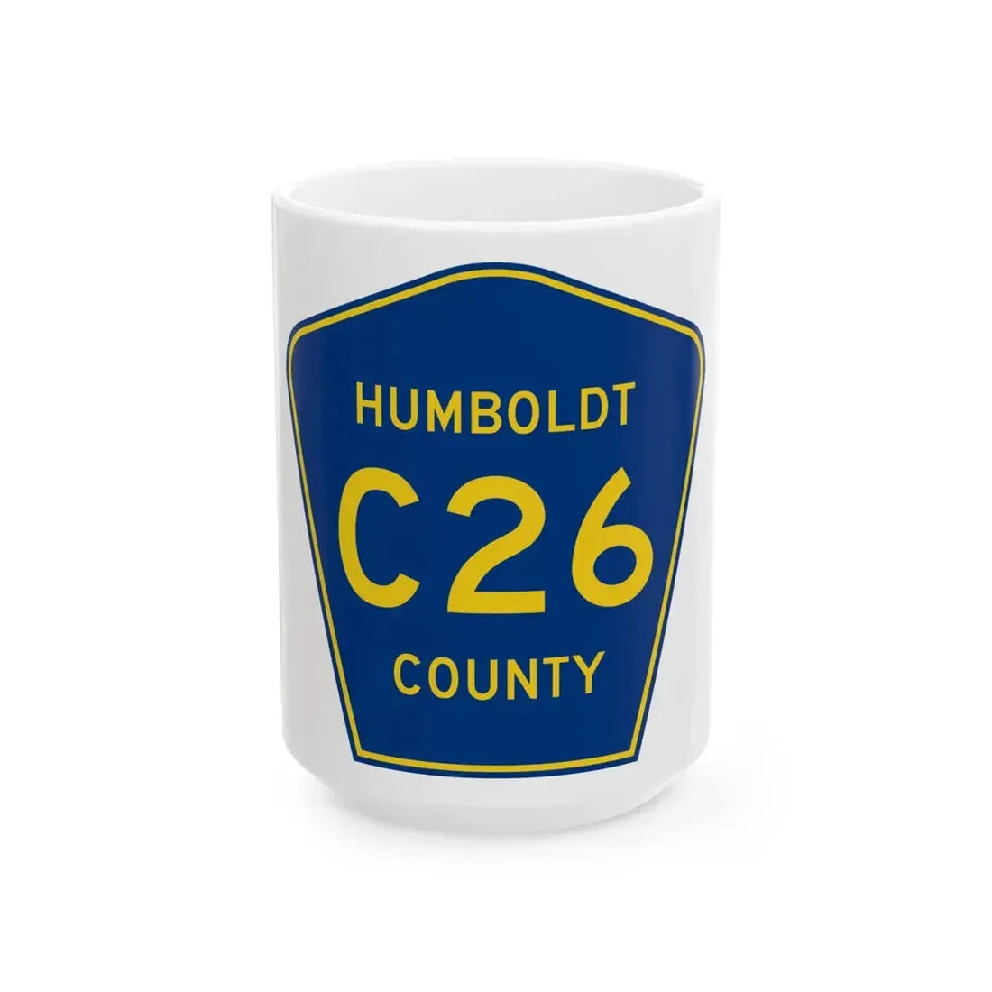 Humboldt County Route C26 IA (Iowa) (Road Sign) White Coffee Mug 15oz - Go Mug Yourself