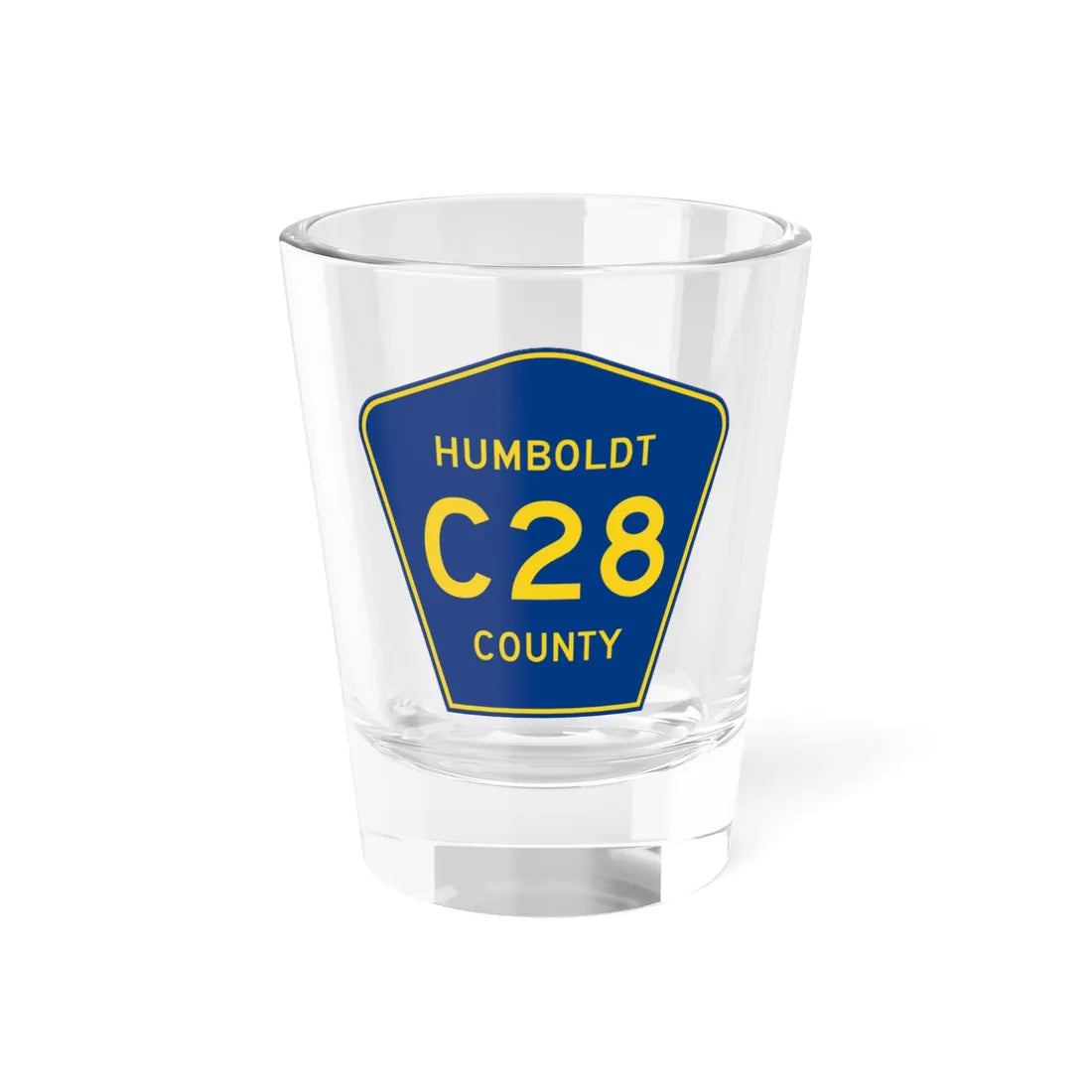 Humboldt County Route C28 IA (Iowa) (Road Sign) Shot Glass 1.5oz 1.5oz - Go Mug Yourself