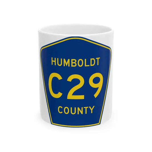 Humboldt County Route C29 IA (Iowa) (Road Sign) White Coffee Mug 11oz - Go Mug Yourself