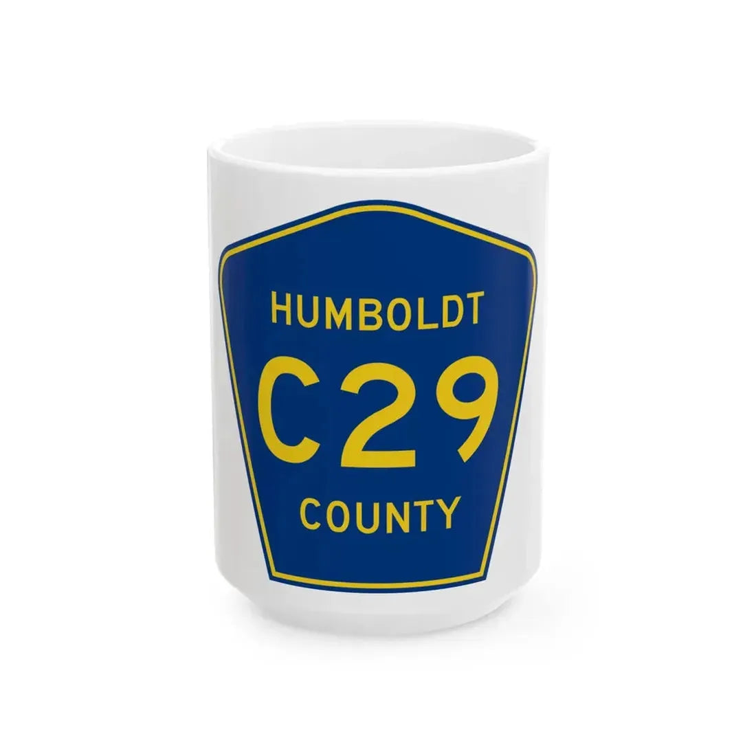 Humboldt County Route C29 IA (Iowa) (Road Sign) White Coffee Mug 15oz - Go Mug Yourself