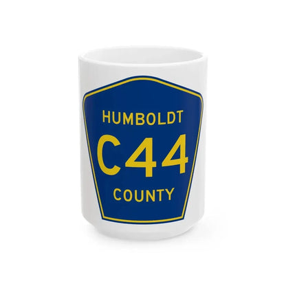Humboldt County Route C44 IA (Iowa) (Road Sign) White Coffee Mug 15oz - Go Mug Yourself