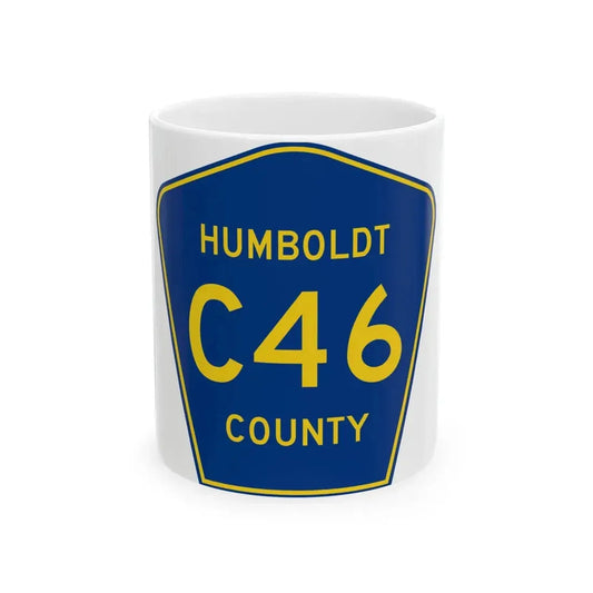 Humboldt County Route C46 IA (Iowa) (Road Sign) White Coffee Mug 11oz - Go Mug Yourself