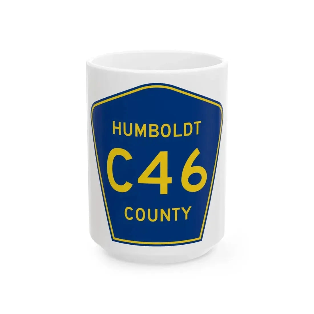 Humboldt County Route C46 IA (Iowa) (Road Sign) White Coffee Mug 15oz - Go Mug Yourself