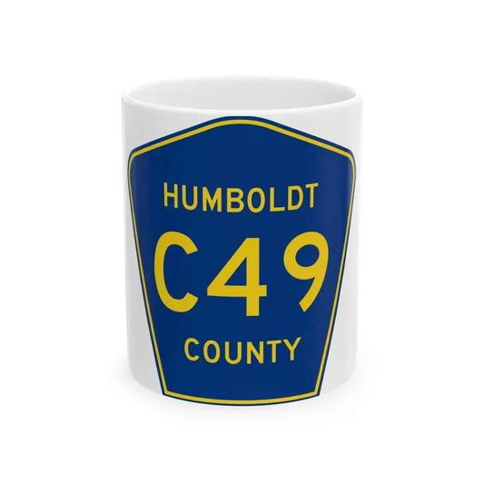 Humboldt County Route C49 IA (Iowa) (Road Sign) White Coffee Mug 11oz - Go Mug Yourself