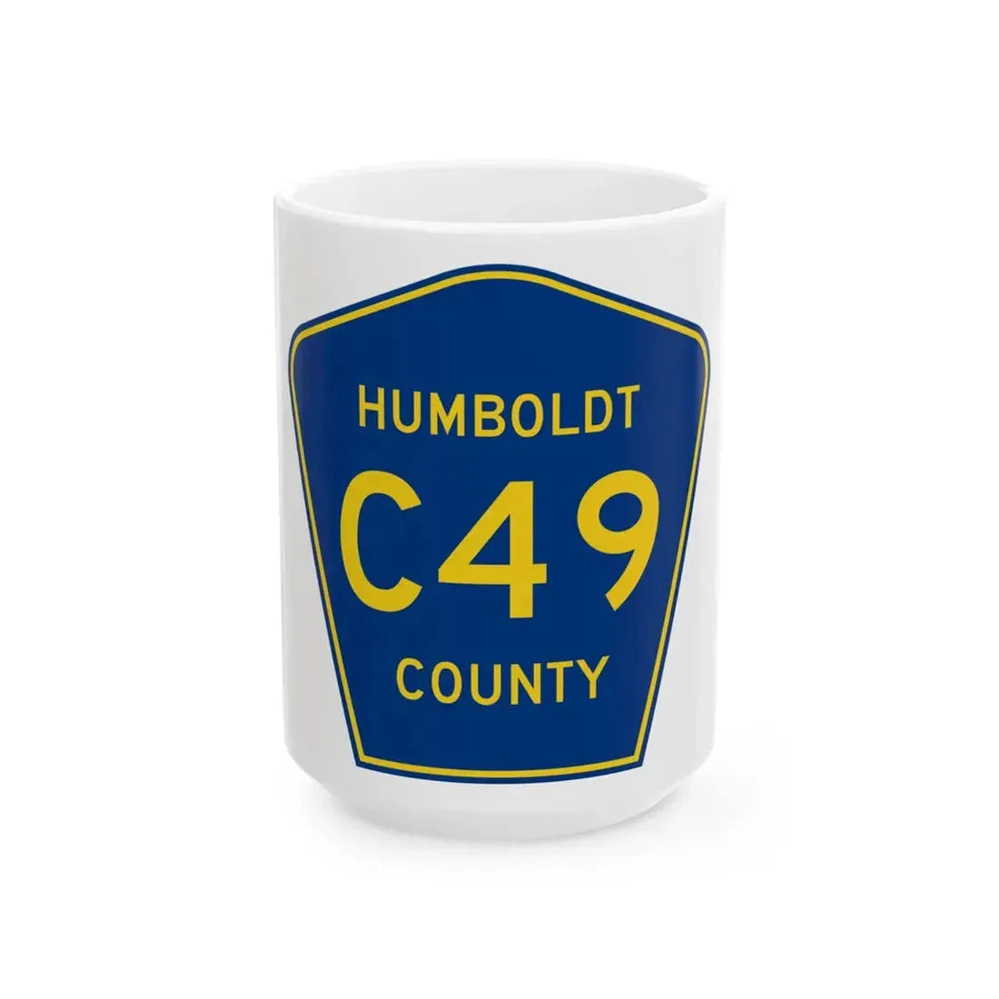 Humboldt County Route C49 IA (Iowa) (Road Sign) White Coffee Mug 15oz - Go Mug Yourself