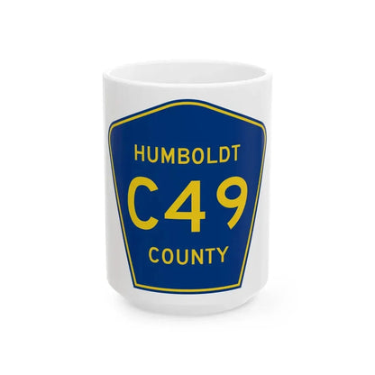 Humboldt County Route C49 IA (Iowa) (Road Sign) White Coffee Mug 15oz - Go Mug Yourself
