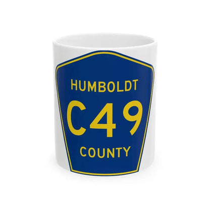 Humboldt County Route C49 IA (Iowa) (Road Sign) White Coffee Mug - Go Mug Yourself