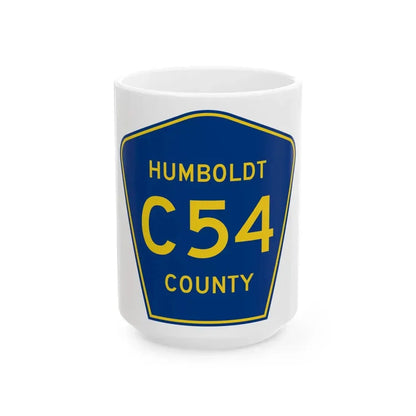 Humboldt County Route C54 IA (Iowa) (Road Sign) White Coffee Mug 15oz - Go Mug Yourself
