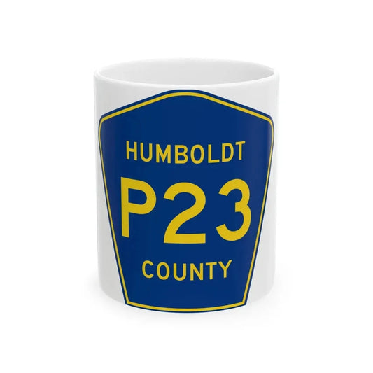 Humboldt County Route P23 IA (Iowa) (Road Sign) White Coffee Mug 11oz - Go Mug Yourself