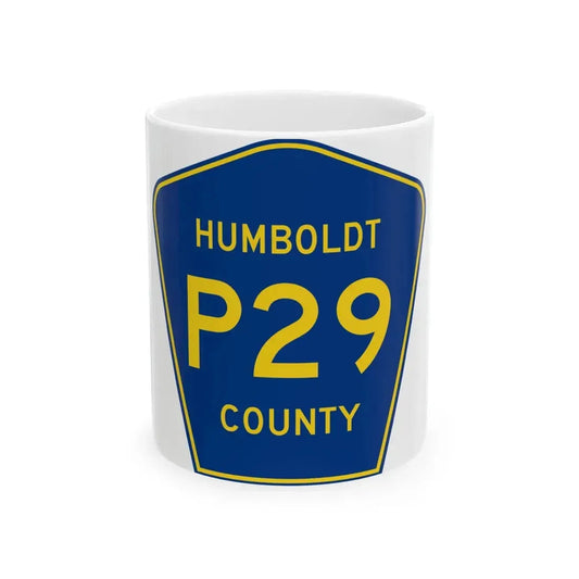 Humboldt County Route P29 IA (Iowa) (Road Sign) White Coffee Mug 11oz - Go Mug Yourself