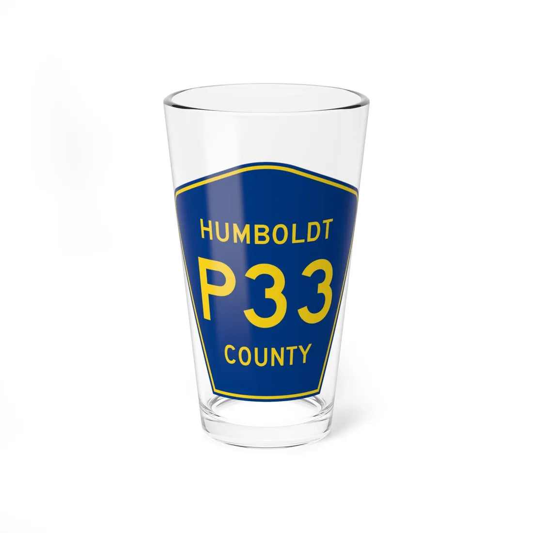 Humboldt County Route P33 IA (Iowa) (Road Sign) Pint Glss 16oz 16oz - Go Mug Yourself