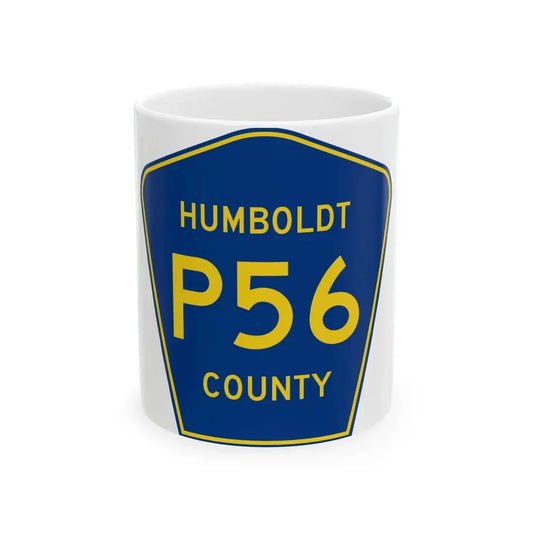 Humboldt County Route P56 IA (Iowa) (Road Sign) White Coffee Mug 11oz - Go Mug Yourself