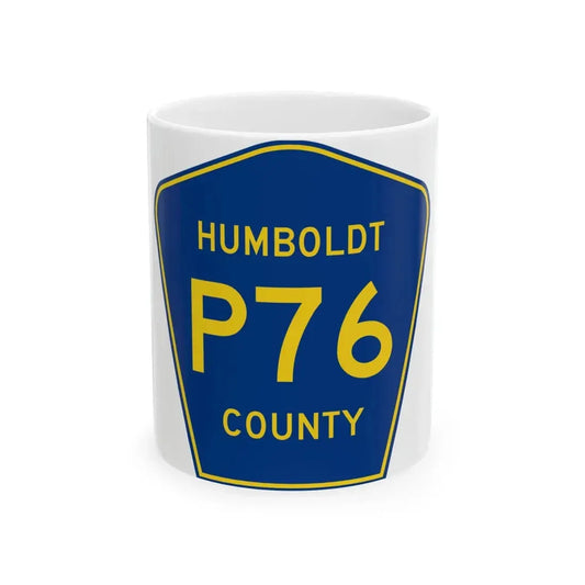 Humboldt County Route P76 IA (Iowa) (Road Sign) White Coffee Mug 11oz - Go Mug Yourself