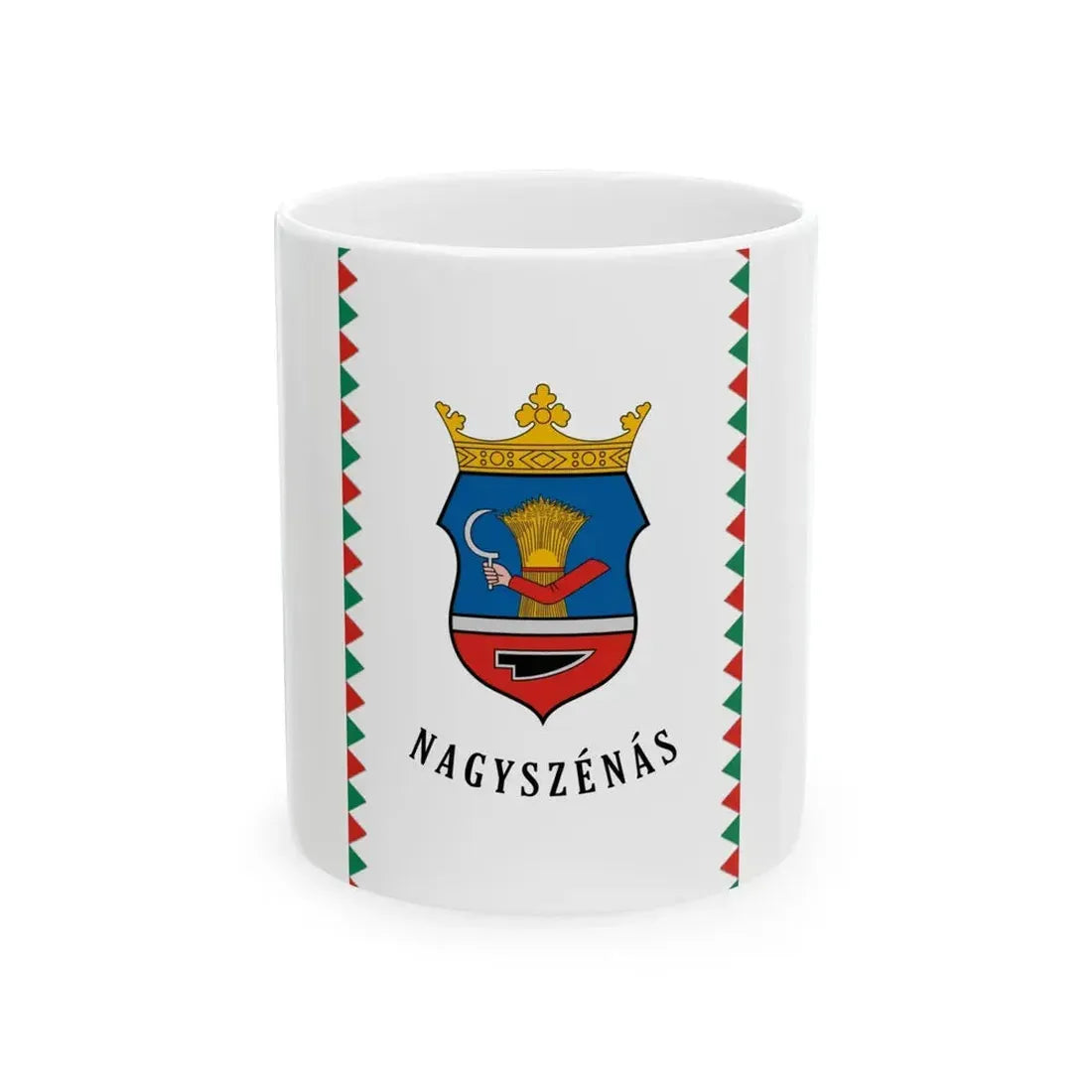 HUN Nagyszenas zaszlo (Hungary) White Coffee Mug 11oz - Go Mug Yourself