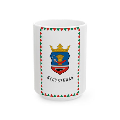 HUN Nagyszenas zaszlo (Hungary) White Coffee Mug-15oz-Go Mug Yourself