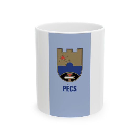 HUN Pecs flag 1974-1989 (Hungary) White Coffee Mug-11oz-Go Mug Yourself