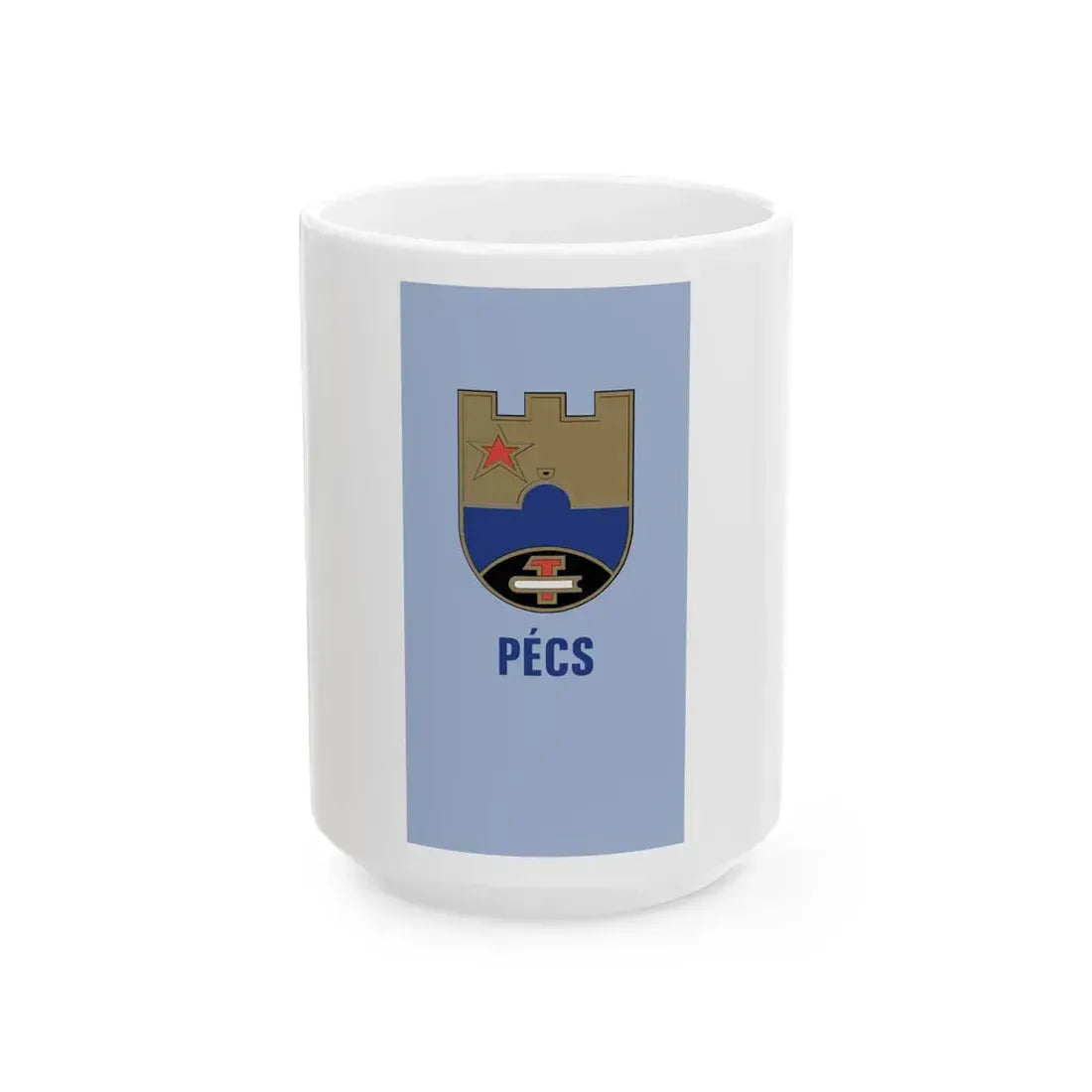 HUN Pecs flag 1974-1989 (Hungary) White Coffee Mug 15oz - Go Mug Yourself