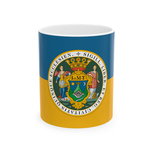 HUN Pecs flag (Hungary) White Coffee Mug-11oz-Go Mug Yourself