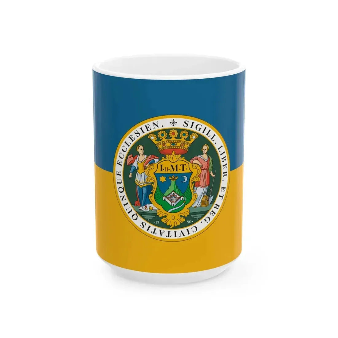 HUN Pecs flag (Hungary) White Coffee Mug 15oz - Go Mug Yourself