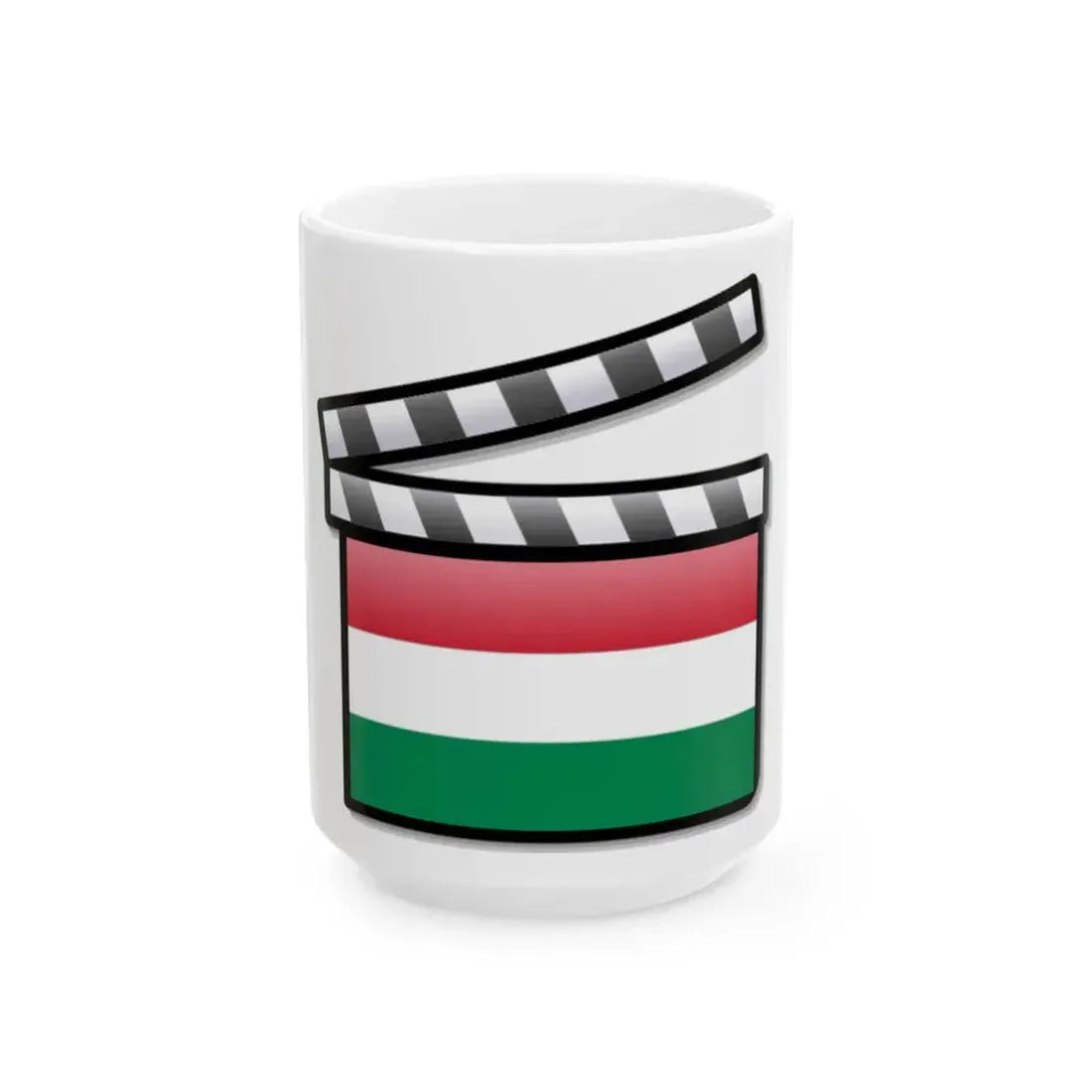 Hungary film clapperboard (Hungary) White Coffee Mug 15oz - Go Mug Yourself