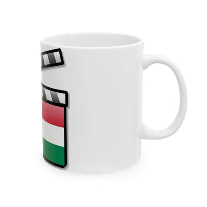 Hungary film clapperboard (Hungary) White Coffee Mug - Go Mug Yourself