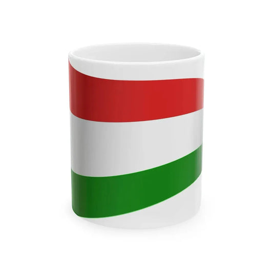 Hungary Flag - iconic waving (Hungary) White Coffee Mug 11oz - Go Mug Yourself