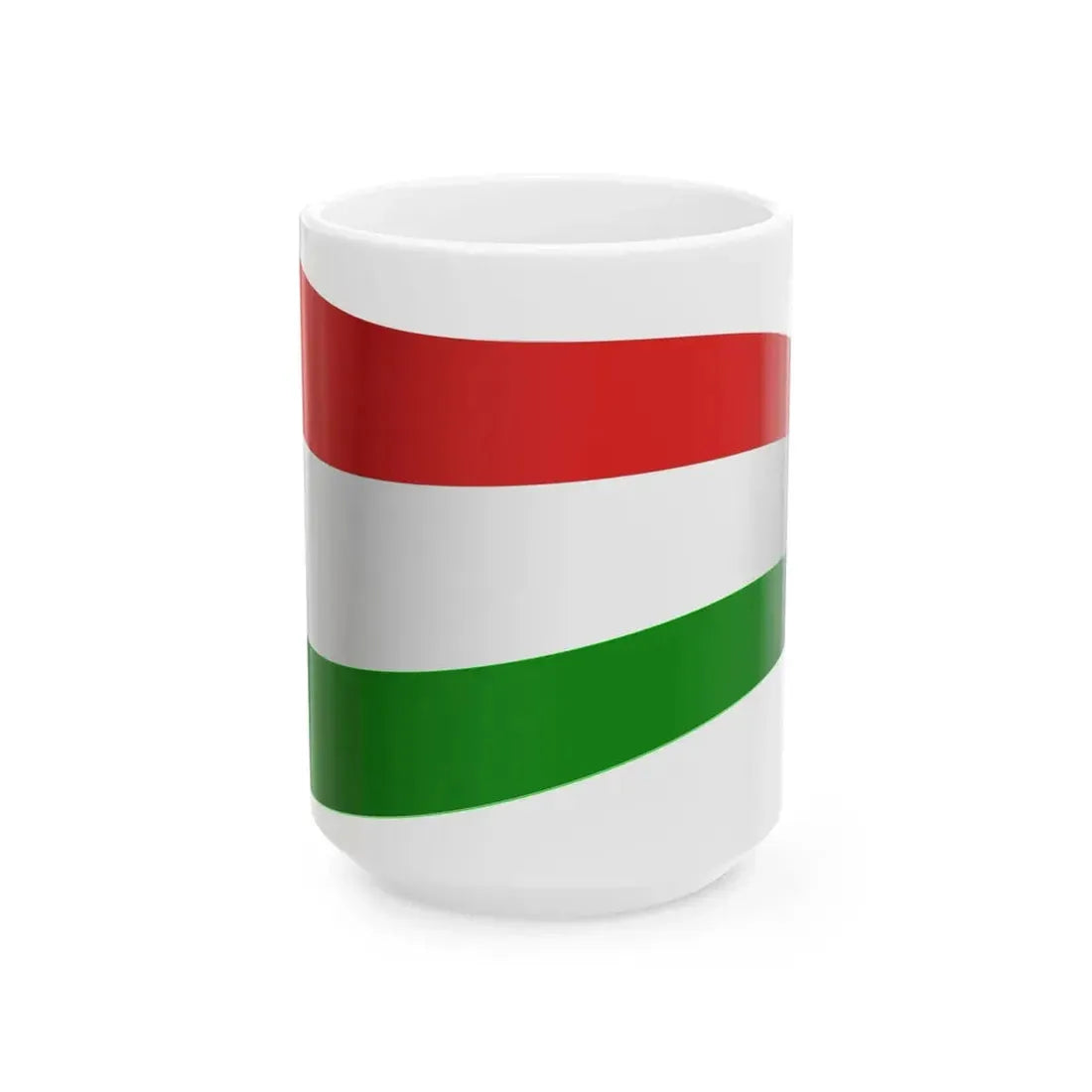 Hungary Flag - iconic waving (Hungary) White Coffee Mug 15oz - Go Mug Yourself