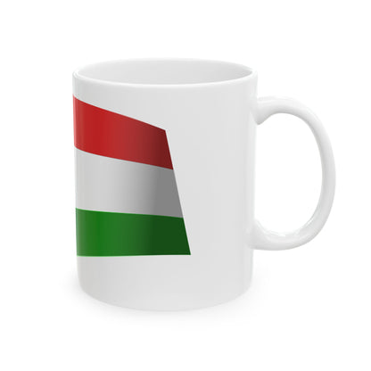 Hungary Flag - iconic waving (Hungary) White Coffee Mug-Go Mug Yourself