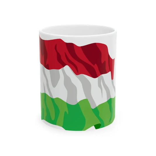 Hungary flag waving icon (Hungary) White Coffee Mug 11oz - Go Mug Yourself