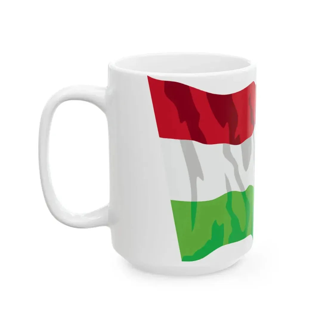 Hungary flag waving icon (Hungary) White Coffee Mug - Go Mug Yourself