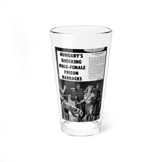 Hungary's Shocking Male-Female Prison Barracks, Action for Men, March 1961 - Pint Glass 16oz 16oz - Go Mug Yourself