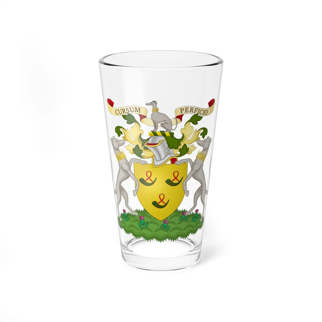 Hunter of Hunterston coat of arms (Scotland) (Coat of Arms) Pint Glass 16oz 16oz - Go Mug Yourself