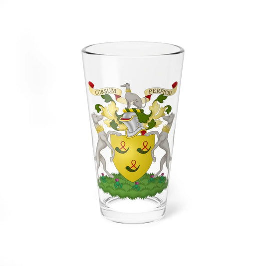 Hunter of Hunterston coat of arms (Scotland) (Coat of Arms) Pint Glass 16oz 16oz - Go Mug Yourself