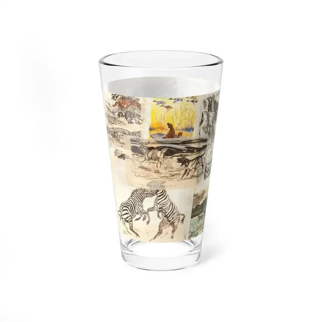 Hunter's Choice, Trapped, and Other Wildlife Illustration 3 - Pint Glass 16oz - Go Mug Yourself