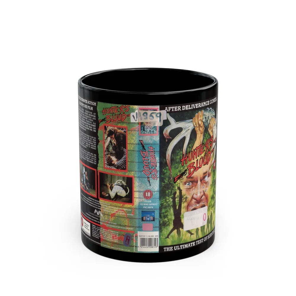 HUNTERS BLOOD (VHS COVER) - Black Coffee Mug-11oz-Go Mug Yourself