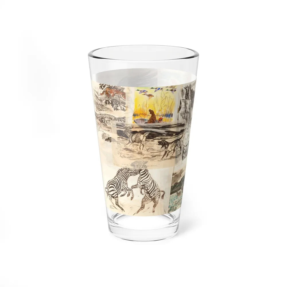 Hunter's Choice, Trapped, and Other Wildlife Illustration 3 - Pint Glass 16oz-Go Mug Yourself