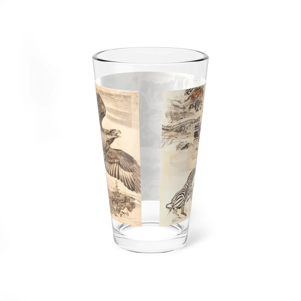 Hunter's Choice, Trapped, and Other Wildlife Illustration 3 - Pint Glass 16oz-Go Mug Yourself