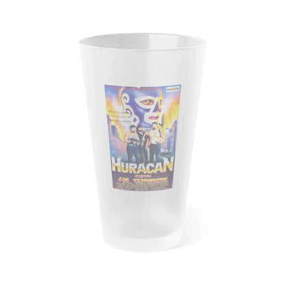 HURACAN VS THE TERRORISTS 1989 Movie Poster - Frosted Pint Glass 16oz-16oz-Frosted-Go Mug Yourself