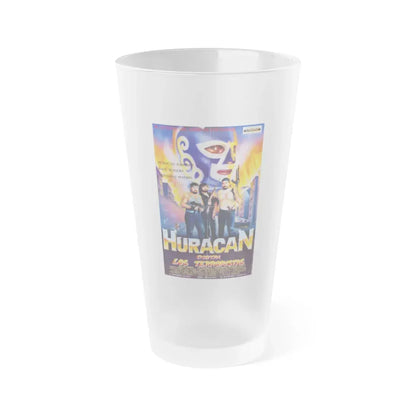 HURACAN VS THE TERRORISTS 1989 Movie Poster - Frosted Pint Glass 16oz 16oz Frosted - Go Mug Yourself